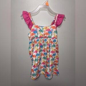 Jane Marie 50 shades of flamingos multicolor ruffle sleeveless sundress 2T
